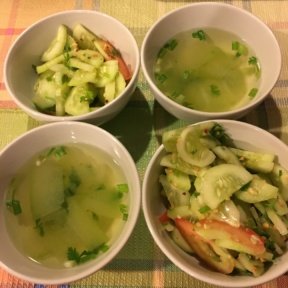 Gluten-free soup and salad from Thai Akha Cooking School